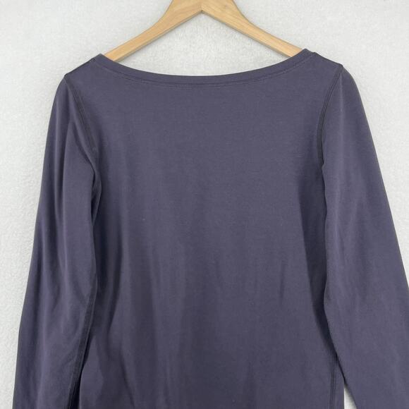 EILEEN FISHER Top S Organic Cotton Stretch Jersey Round Neck Long Sleeve Gray - Picture 4 of 14